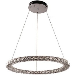 Ring Kristall Pendellampa Modern Kristallkrona Taklampor Inomhuslampa Armaturer Dimbar Med Fjärrkontroll