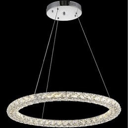 Ring Kristall Pendellampa Modern Kristallkrona Taklampor Inomhuslampa Armaturer Dimbar Med Fjärrkontroll