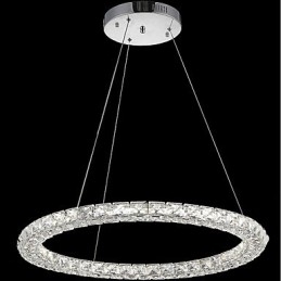 Ring Kristall Pendellampa Modern Kristallkrona Taklampor Inomhuslampa Armaturer Dimbar Med Fjärrkontroll