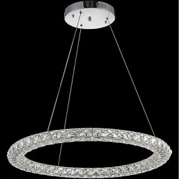 Ring Kristall Pendellampa Modern Kristallkrona Taklampor Inomhuslampa Armaturer Dimbar Med Fjärrkontroll