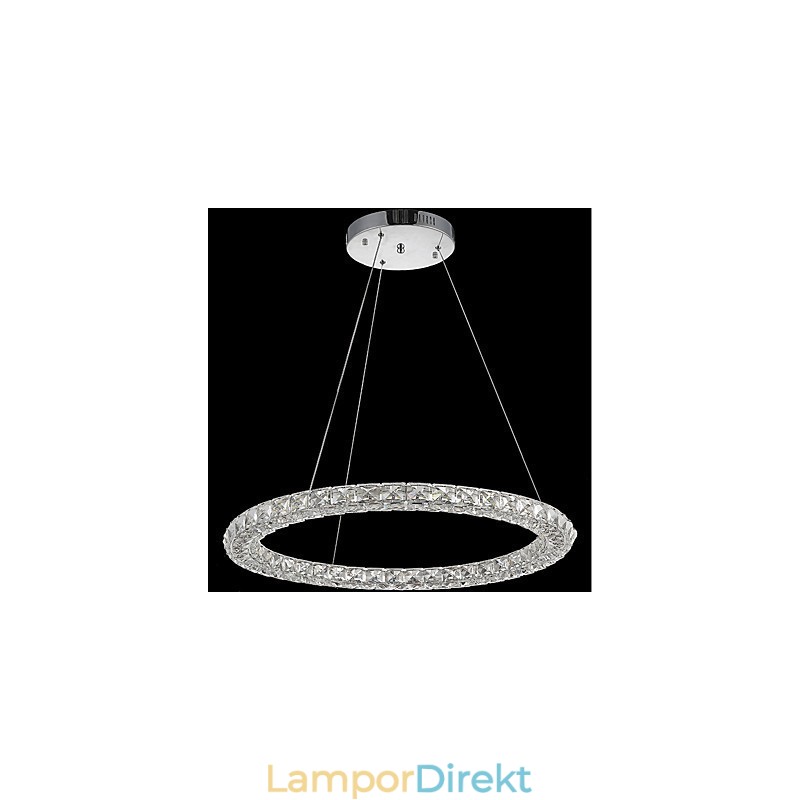 Ring Kristall Pendellampa Modern Kristallkrona Taklampor Inomhuslampa Armaturer Dimbar Med Fjärrkontroll
