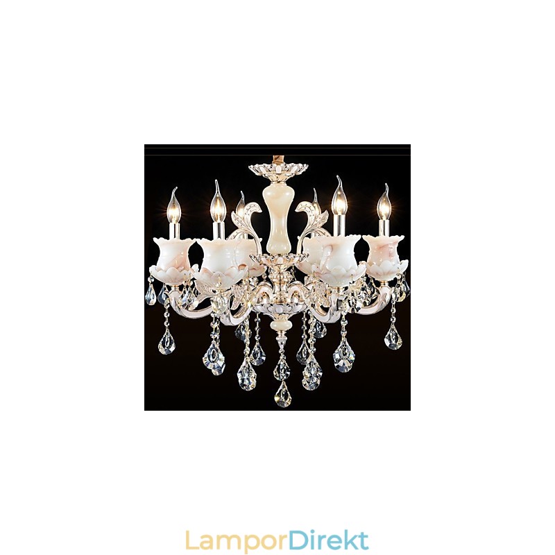 Europeisk Stil Zinklegering Ljus Kristall Hängande Lampa