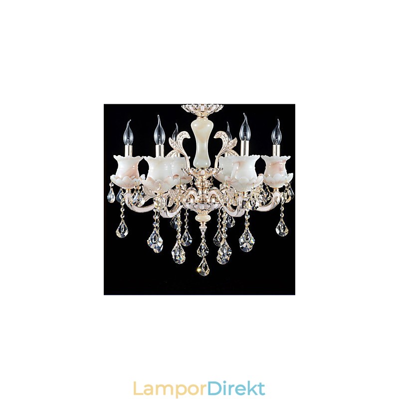 Europeisk Stil Zinklegering Ljus Kristall Hängande Lampa