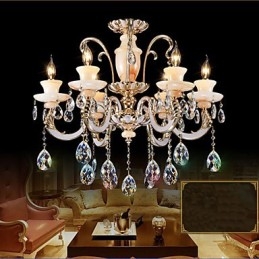 European High Grade Jade Crystal Pendellampa Atmosfär Zink Alloy Pendellampa Ljus Kristalllampa