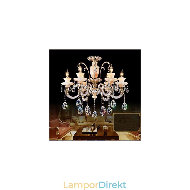 European High Grade Jade Crystal Pendellampa Atmosfär Zink Alloy Pendellampa Ljus Kristalllampa