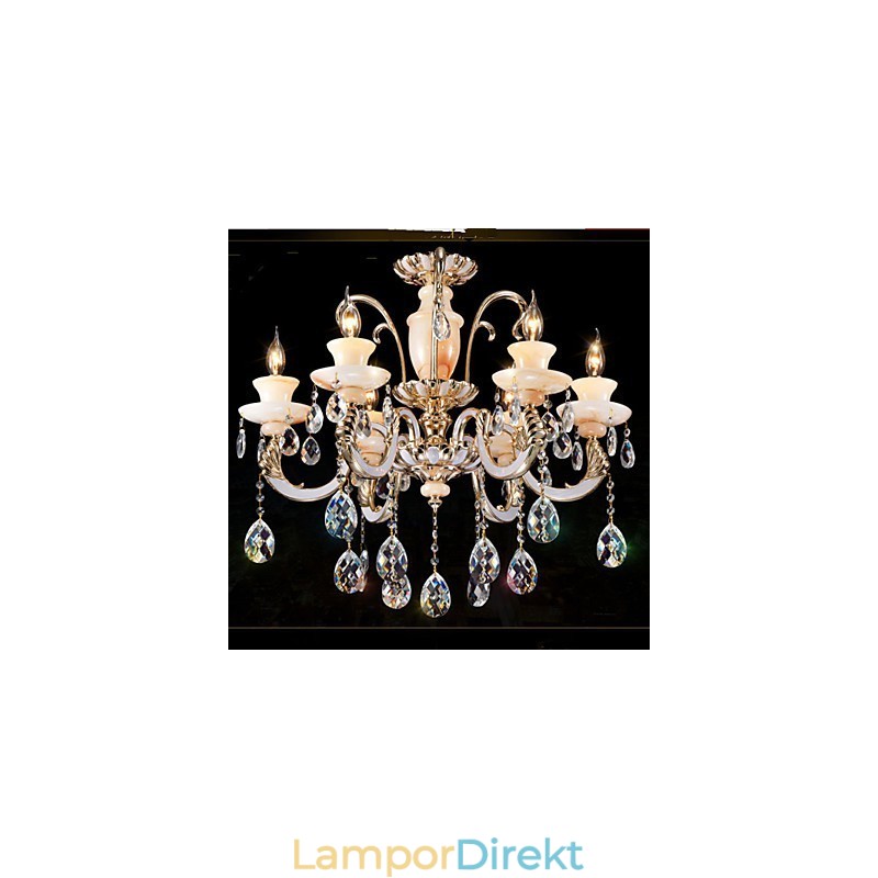 European High Grade Jade Crystal Pendellampa Atmosfär Zink Alloy Pendellampa Ljus Kristalllampa