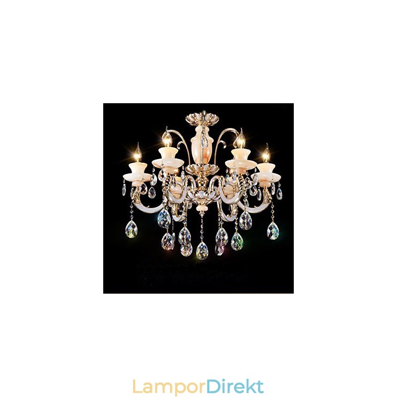 European High Grade Jade Crystal Pendellampa Atmosfär Zink Alloy Pendellampa Ljus Kristalllampa