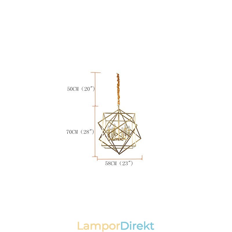 Lantern Mässing Funktion För Designers Metall Ljuskrona