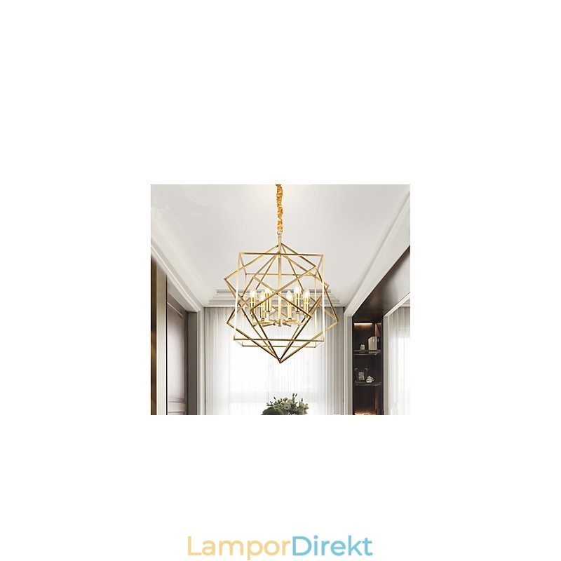 Lantern Mässing Funktion För Designers Metall Ljuskrona