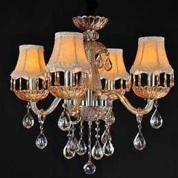 Ljuskrona Crystal Retro Glass 4 Light