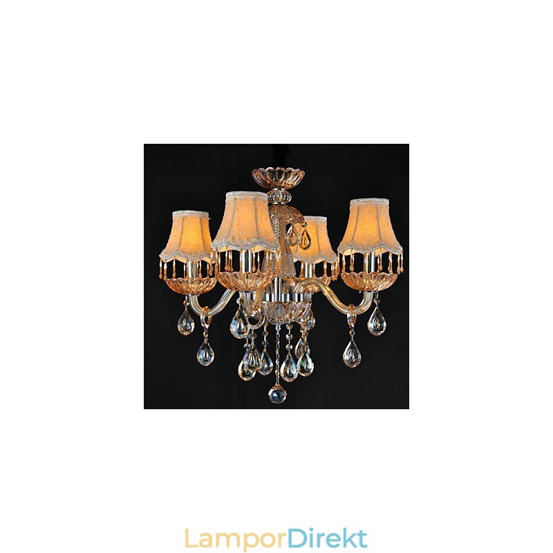 Ljuskrona Crystal Retro Glass 4 Light