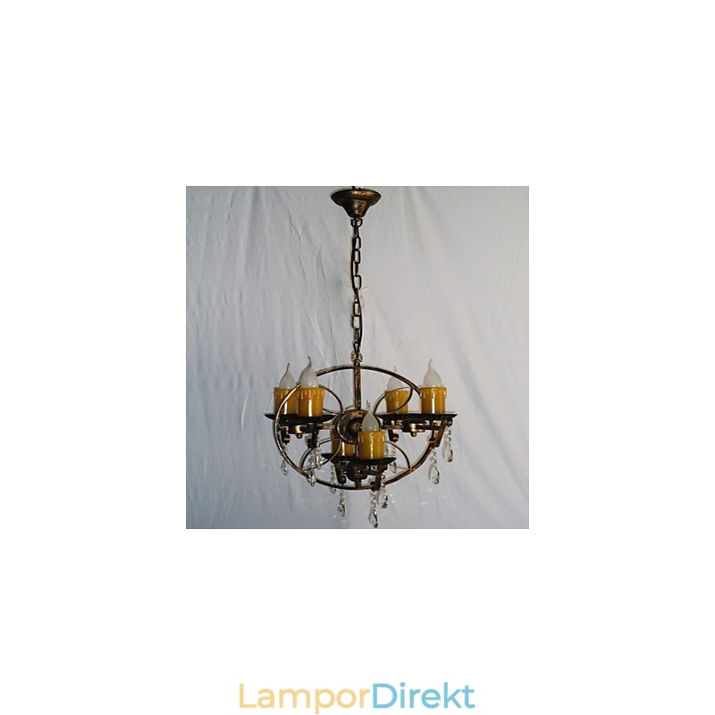 Rustik Lodge Vintage Retro Country Globe Målning Funktion För Mini Style Designers Metall Ljuskrona