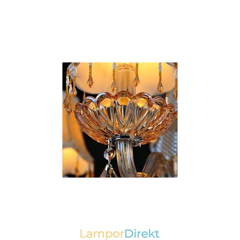 Ljuskrona Crystal Retro Glass 4 Light