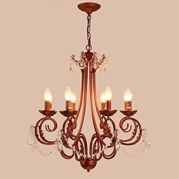 8 Ljus Ljuskrona Modern Samtida Traditionell Lodge Vintage Retro Country Målning Funktion För Crystal Metal