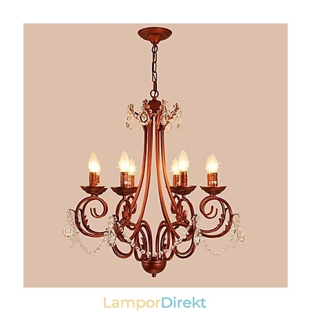 8 Ljus Ljuskrona Modern Samtida Traditionell Lodge Vintage Retro Country Målning Funktion För Crystal Metal 8 Ljus Ljuskrona Modern Samtida Traditionell Lodge Vintage Retro Country Målning Funktion För Crystal Metal