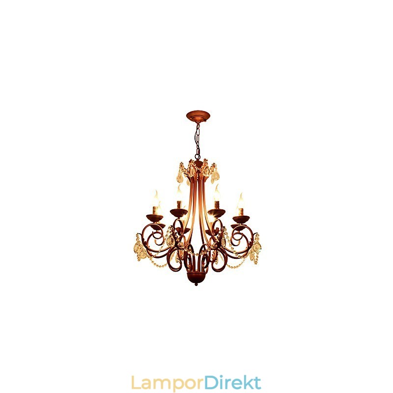 8 Ljus Ljuskrona Modern Samtida Traditionell Lodge Vintage Retro Country Målning Funktion För Crystal Metal