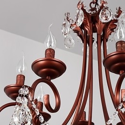 8 Ljus Ljuskrona Modern Samtida Traditionell Lodge Vintage Retro Country Målning Funktion För Crystal Metal