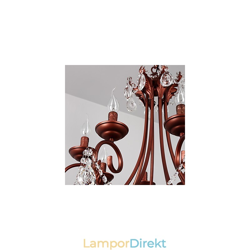 8 Ljus Ljuskrona Modern Samtida Traditionell Lodge Vintage Retro Country Målning Funktion För Crystal Metal