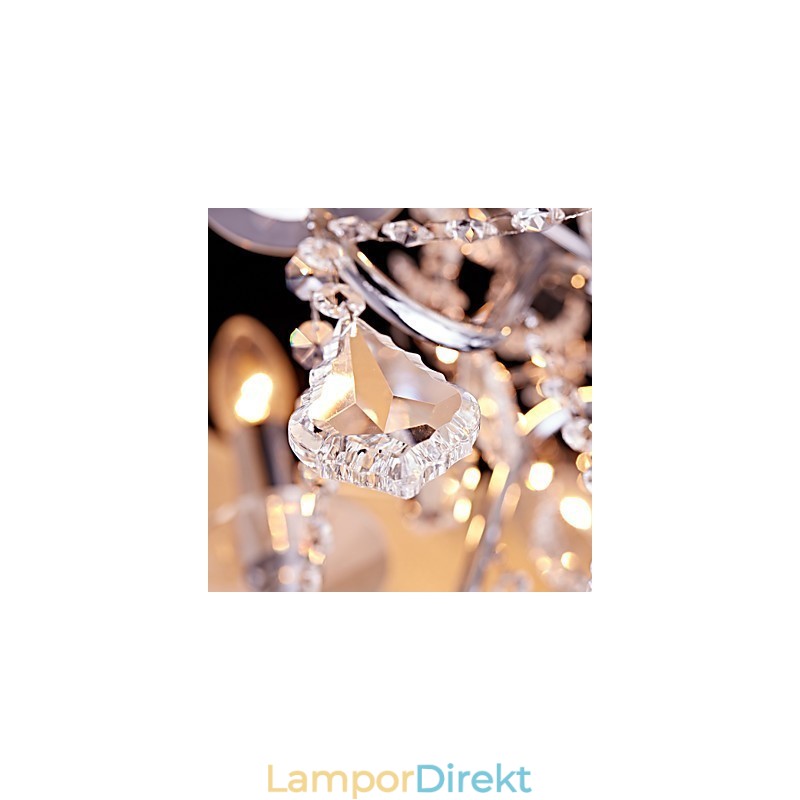 Modern Och Modern Traditionell Klassisk Lantlig Kromfunktion För Designers I Kristall I Ministil, Metallkrona