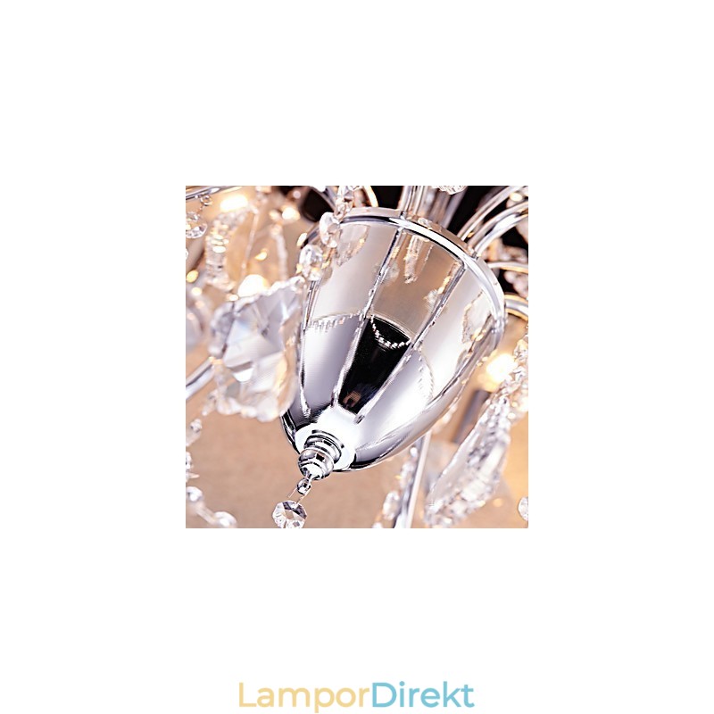 Modern Och Modern Traditionell Klassisk Lantlig Kromfunktion För Designers I Kristall I Ministil, Metallkrona