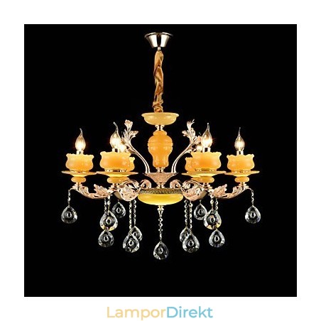 Traditionell Klassisk Zinklegeringsfunktion För Kristallkrona I Mini-Stil Metall 6 Lampor Traditionell Klassisk Zinklegeringsfunktion För Kristallkrona I Mini-Stil Metall 6 Lampor