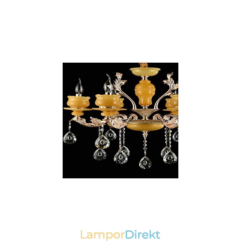 Traditionell Klassisk Zinklegeringsfunktion För Kristallkrona I Mini-Stil Metall 6 Lampor