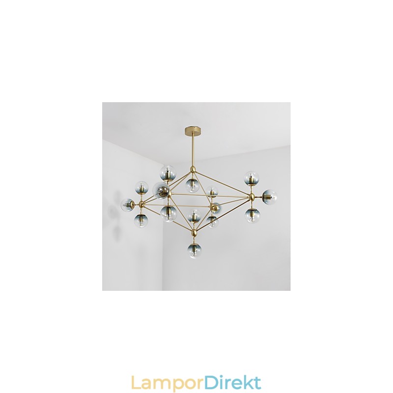 Femton Light Post Modern Europe Style Modo Metall Glas Pendellampa Foajén Dekorera Industriell Ljuskrona Lampa