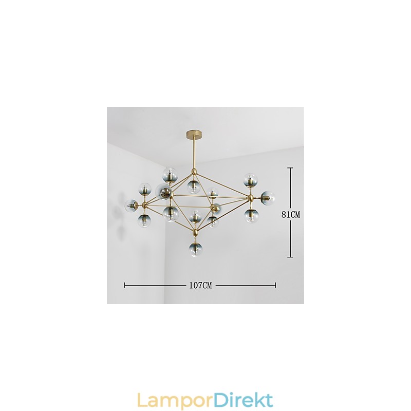 Femton Light Post Modern Europe Style Modo Metall Glas Pendellampa Foajén Dekorera Industriell Ljuskrona Lampa