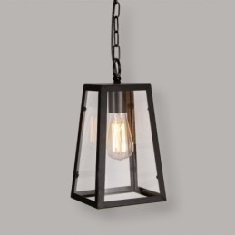 Vintage Metall Taklampa Med Glasskärm