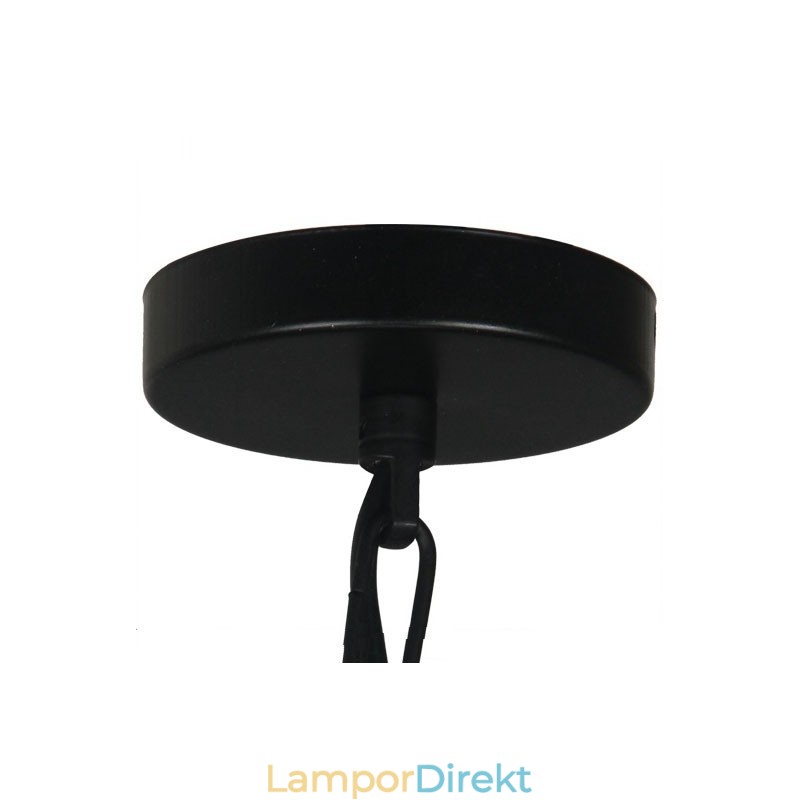 Vintage Metall Taklampa Med Glasskärm