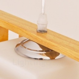 2 Ljus Trä Modern Samtida Taklampa I Nordisk Stil Med Glasskärm