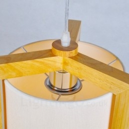 1 Ljus Trä Modern Samtida Taklampa I Nordisk Stil Med Tygskärm