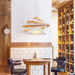 1 Ljus Trä Modern Och Modern Taklampa Med Träskärm