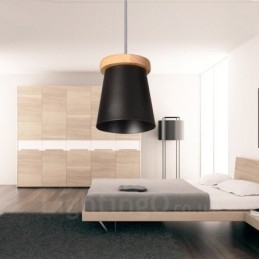 1 Ljus Trä Modern Samtida Taklampa I Nordisk Stil Med Skärm I Järn