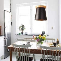 1 Ljus Trä Modern Samtida Taklampa I Nordisk Stil Med Skärm I Järn