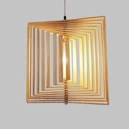 1 Ljus Trä Modern Samtida Taklampa I Nordisk Stil Med Träskärm
