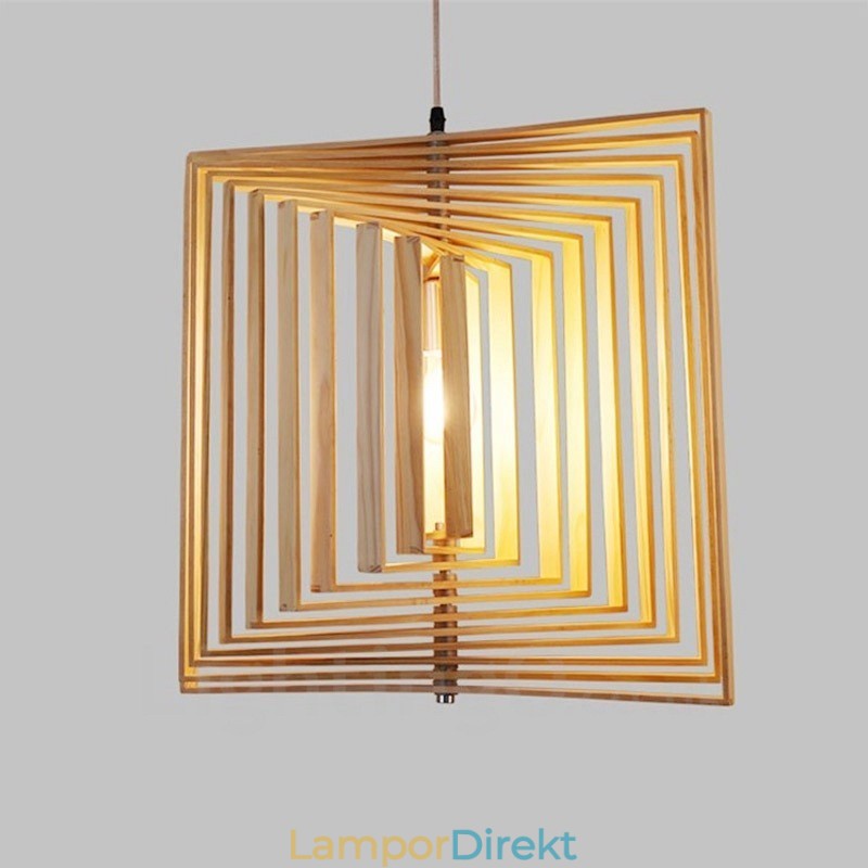 1 Ljus Trä Modern Samtida Taklampa I Nordisk Stil Med Träskärm