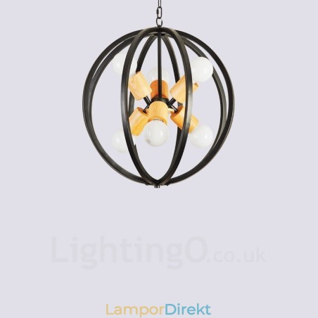 6 Light Iron Retro Vintage Pendellampa Med Järnskärm 6 Light Iron Retro Vintage Pendellampa Med Järnskärm