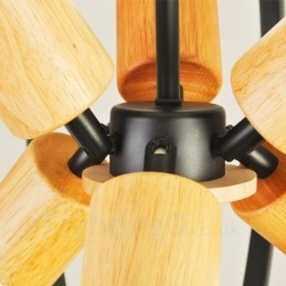 6 Light Iron Retro Vintage Pendellampa Med Järnskärm