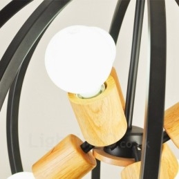 6 Light Iron Retro Vintage Pendellampa Med Järnskärm
