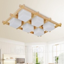 6 Ljus Modern Samtida Nordisk Stil Infällda Taklampor Med Glasskärm