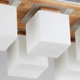 6 Ljusa Moderna, Infällda Taklampor Med Glasskärm