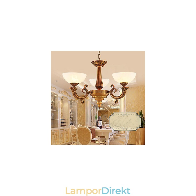 Den Kinesiska Stilen Marmor Lampa Ljuskrona Hel Koppar Lampa Ljuskrona