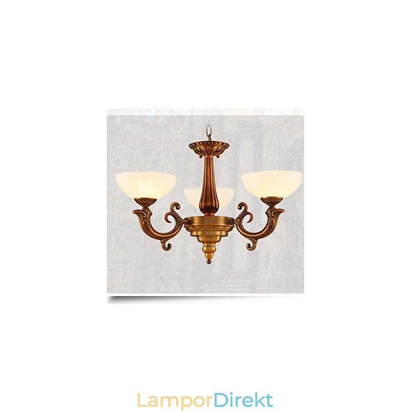 Den Kinesiska Stilen Marmor Lampa Ljuskrona Hel Koppar Lampa Ljuskrona
