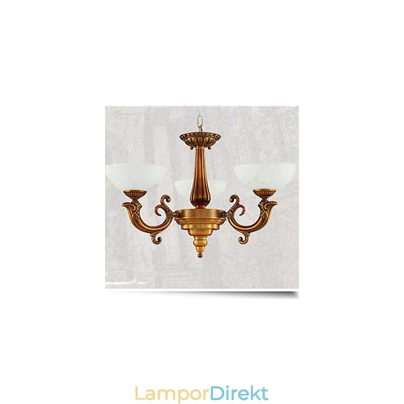 Den Kinesiska Stilen Marmor Lampa Ljuskrona Hel Koppar Lampa Ljuskrona