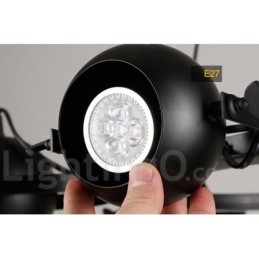 6 Ljus Retro Vintage Svart Taklampa I Järn Med Svarta Järnkulor