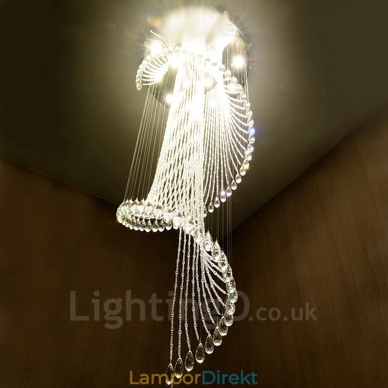 15 Lampor Modern Kristalltak Taklampa Inomhus Ljuskrona Belysning Lampor Armaturer Med Glödlampor