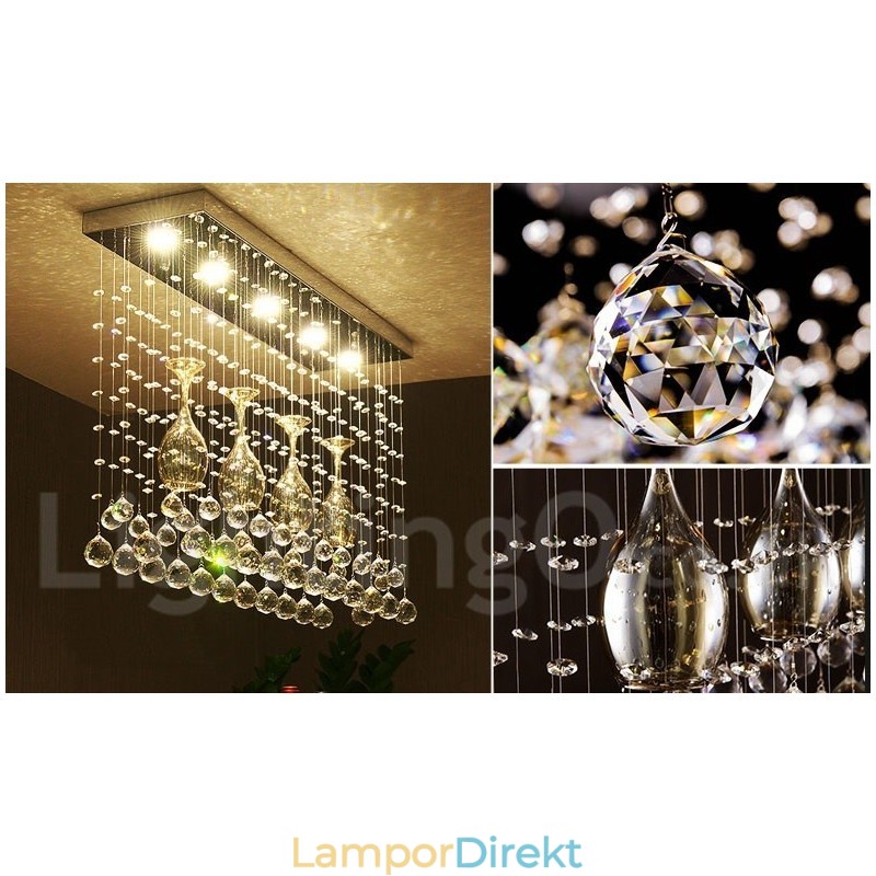 5 Lampor Moderna Kristalltak Taklampa Inomhus Ljuskrona Belysning Lampor Armatur