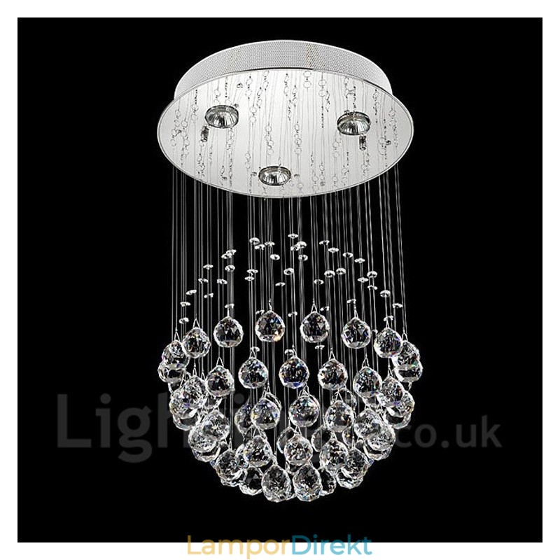 3 Ljusa Moderna Kristalltak Taklampa Inomhus Ljuskrona Belysning Lampor Armaturer