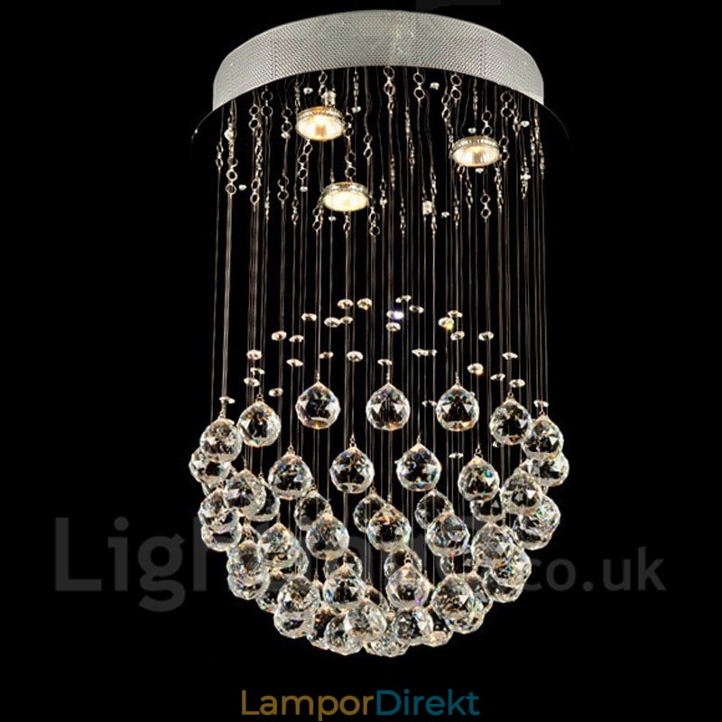 3 Ljusa Moderna Kristalltak Taklampa Inomhus Ljuskrona Belysning Lampor Armaturer